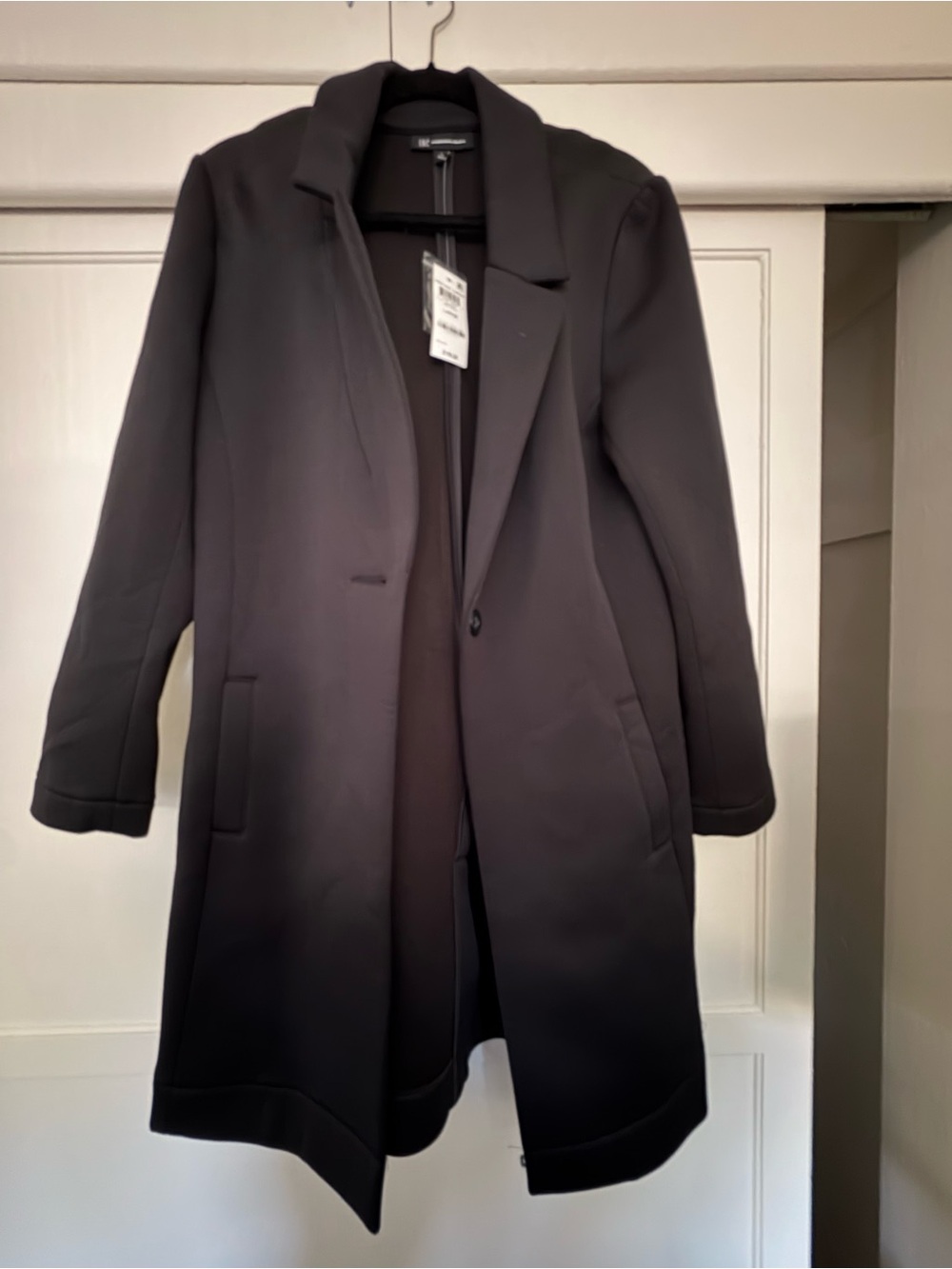 INC International Concepts Black Long Coat